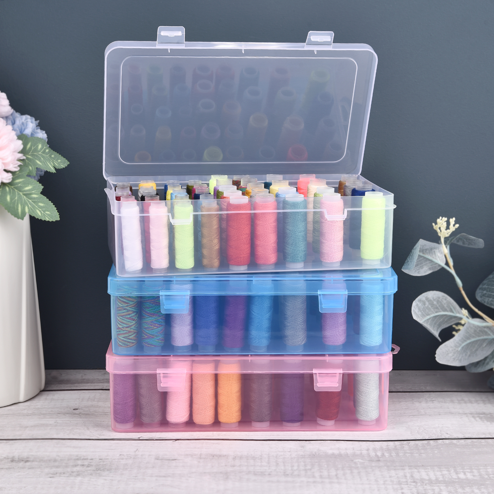 Craft Embellishment Storage - New Sewing Thread Box 42 Pieces