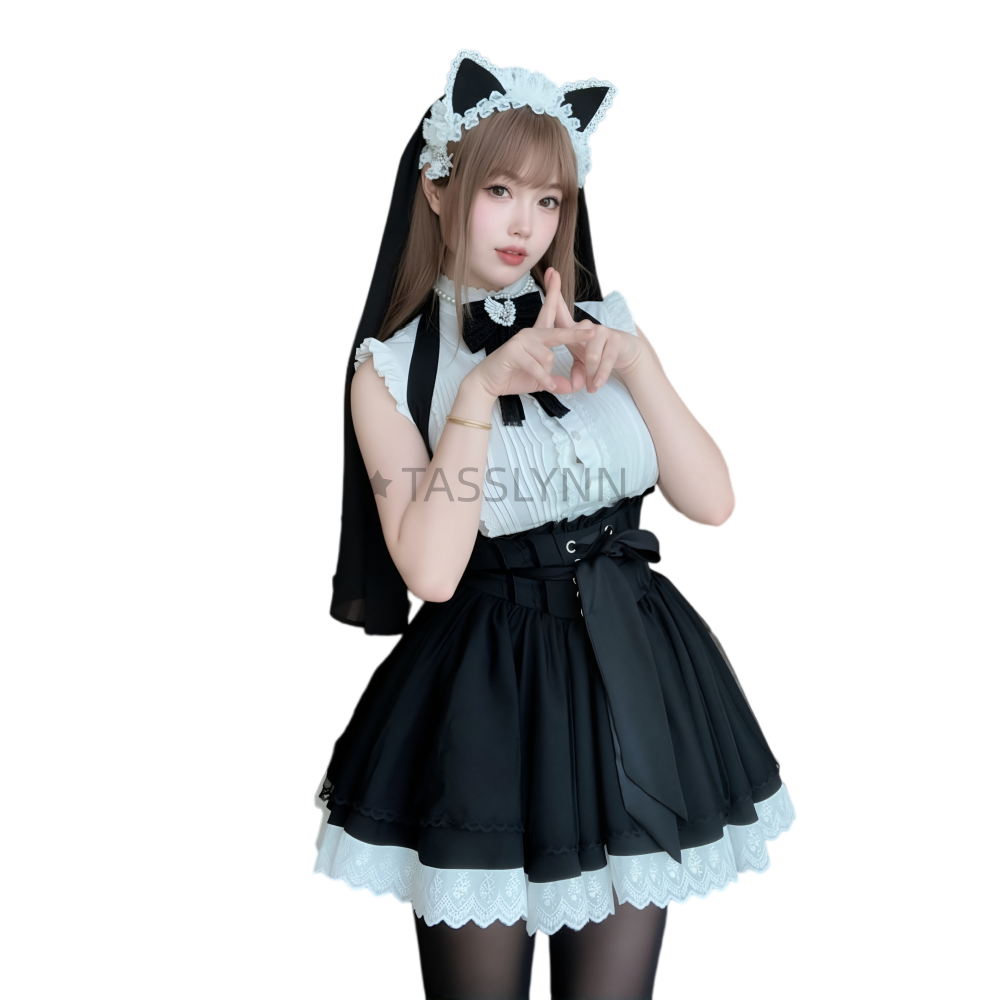 Cat Ear Nun Maid Dress Women's - Embellish Knit avis et prix