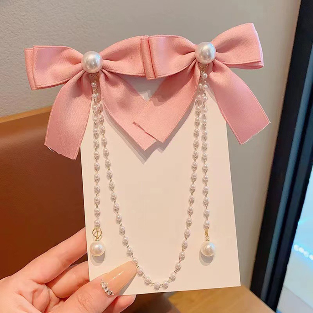 Children's Bow Hair Clip Baby  - Pearl Trim Chain avis et prix