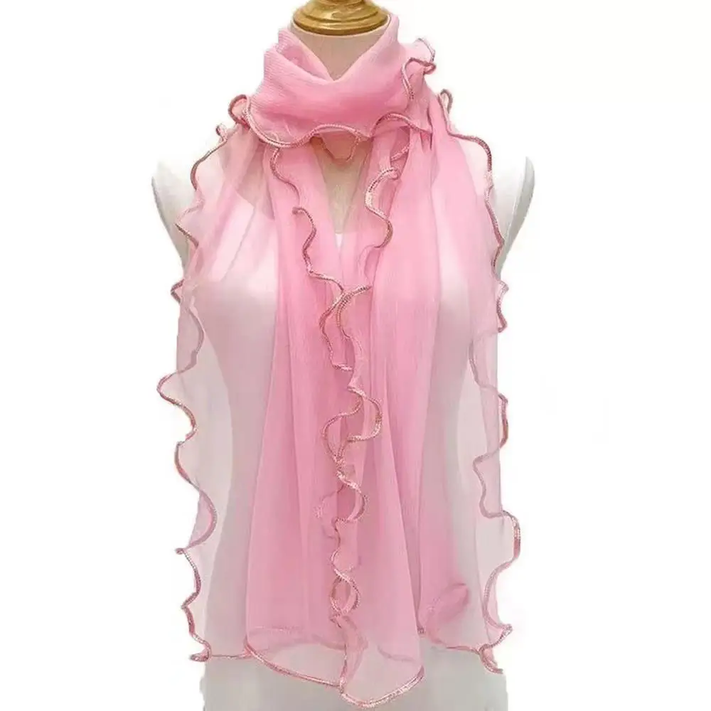 Lightweight Hijab Silk Shawl W - Tassel Fringe Trim avis et prix