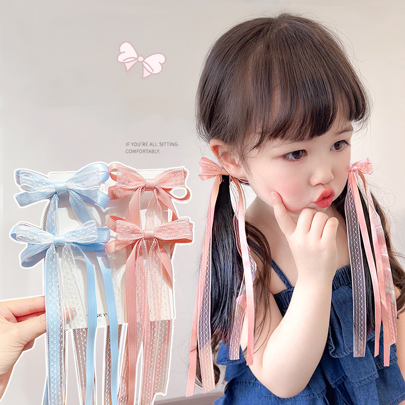 Sweet Children Bowknot Hairpin - Tassel Fringe Trim avis et prix