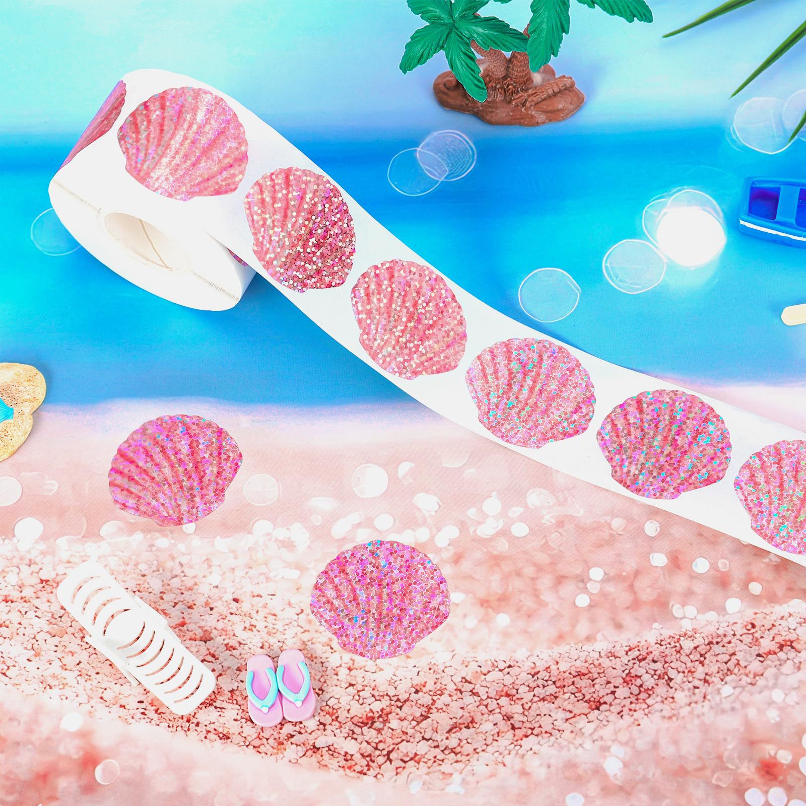 500 Pcs Summer Seashell Sticke - Glitter Vinyl Roll avis et prix
