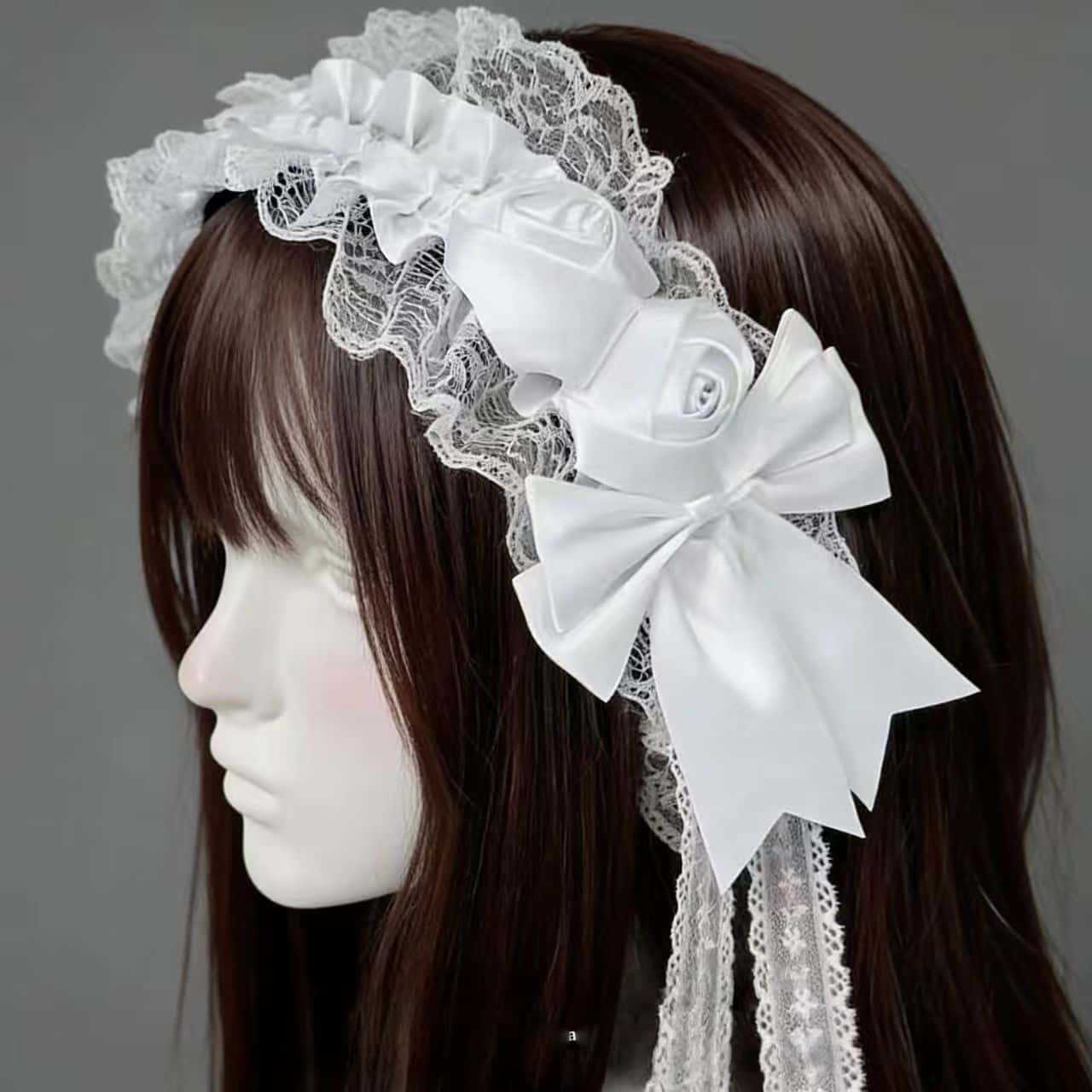 Gothic Lolita Lace Headbands f - Tassel Fringe Trim avis et prix