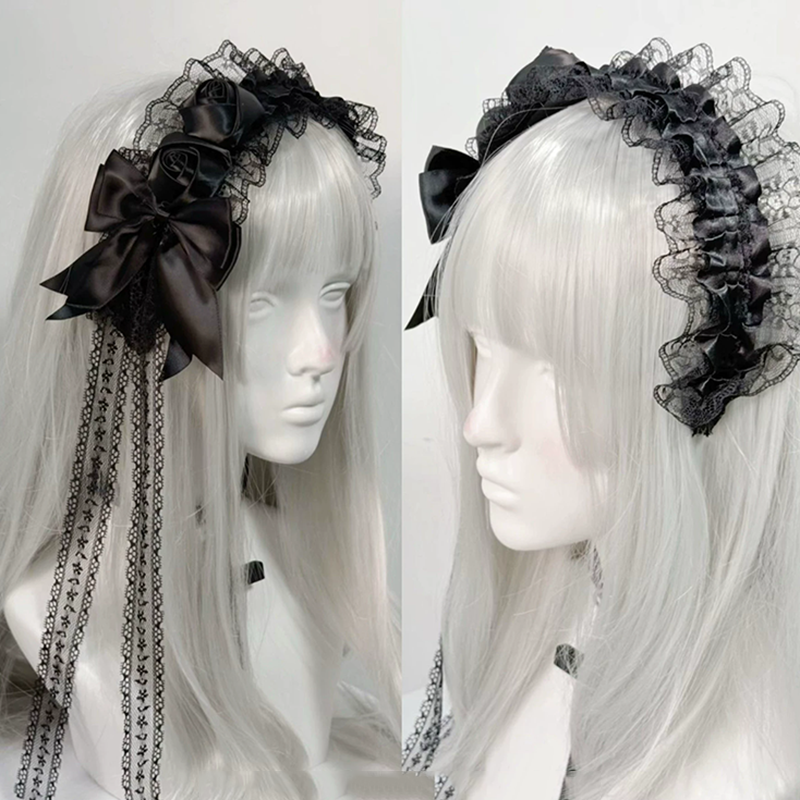 Gothic Lolita Lace Headbands f - Tassel Fringe Trim avis et prix