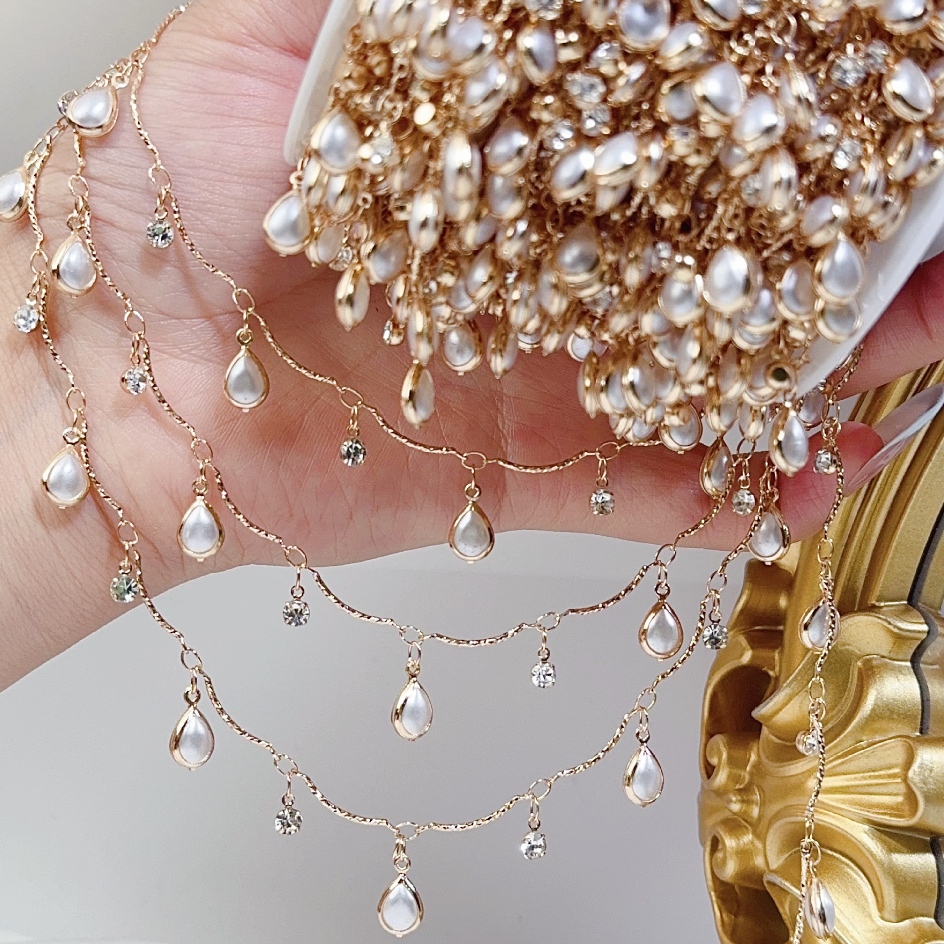 0.5/1/2M Exquisite Curved Stic - Pearl Trim Chain avis et prix