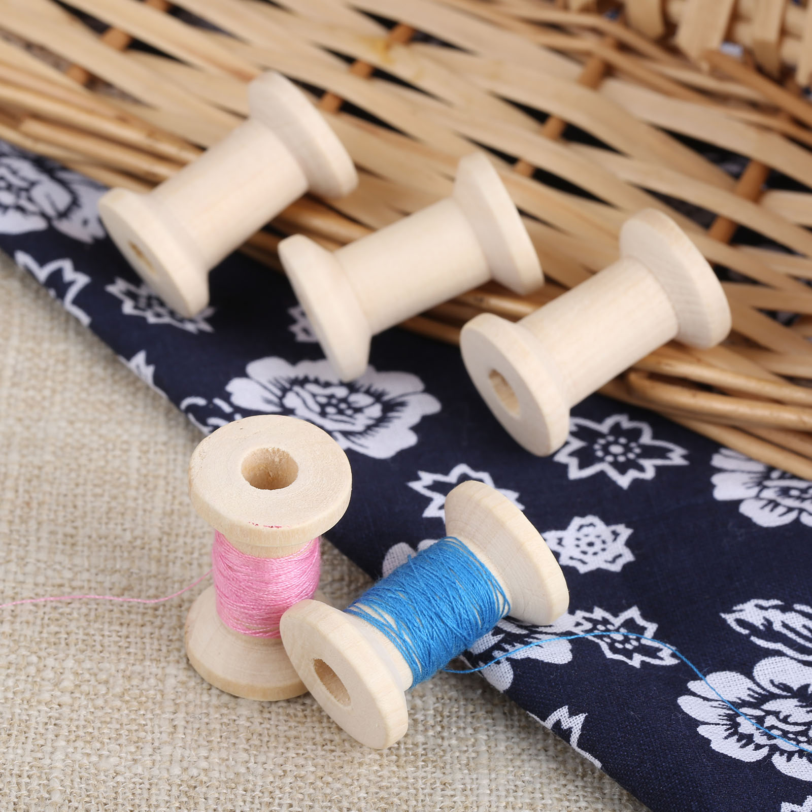 10Pcs Sewing Wooden Bobbins Sp - Organza Ribbon Spool avis et prix