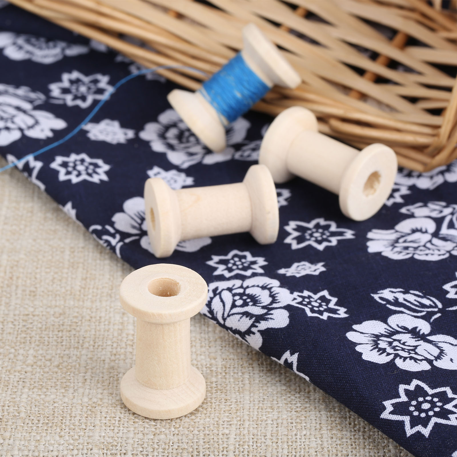 10Pcs Sewing Wooden Bobbins Sp - Organza Ribbon Spool avis et prix