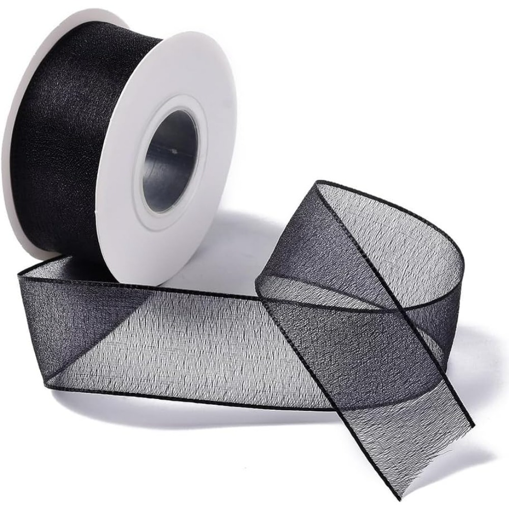 1Inch Black Organza Ribbon Wir - Organza Ribbon Spool avis et prix