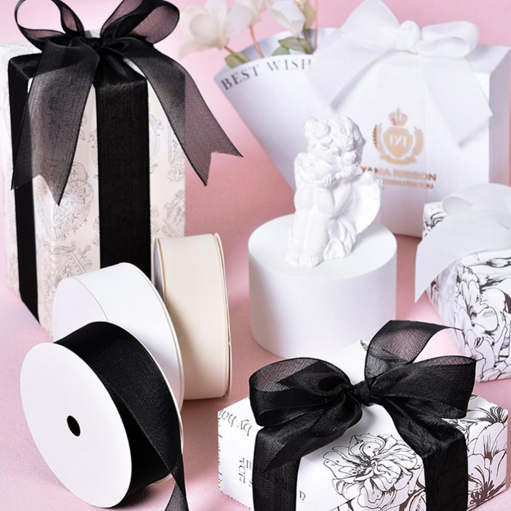 1Inch Black Organza Ribbon Wir - Organza Ribbon Spool avis et prix