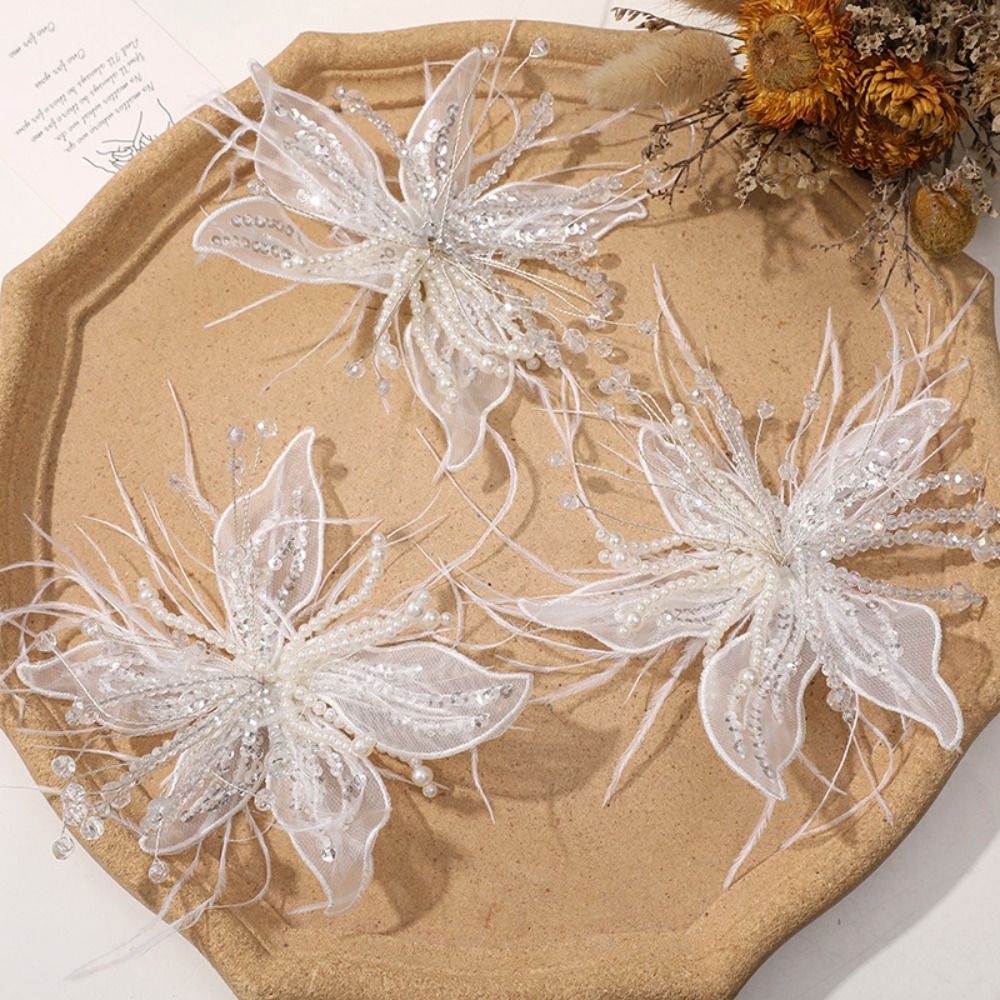 1PC Feather Pearl 3D Organza F - Applique Patch Flower avis et prix