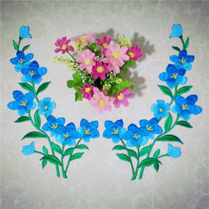 1/2pcs Nice Blue Flower Patch  - Applique Patch Flower avis et prix