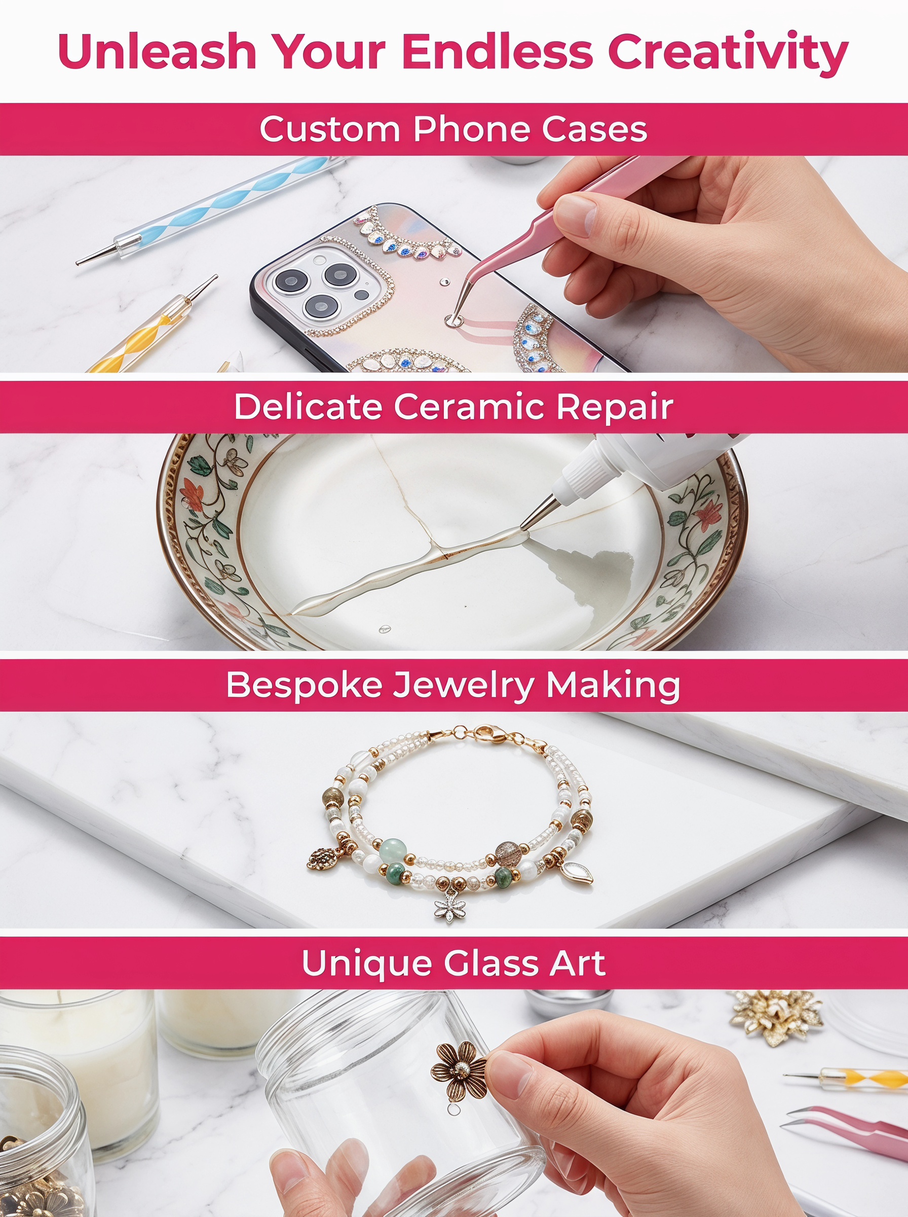 3Pcs Transparent Invisible Jew - Embellishment Glue Craft avis et prix