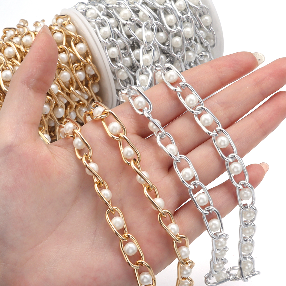 5Yards/Roll Beaded Chain Imita - Pearl Trim Chain avis et prix