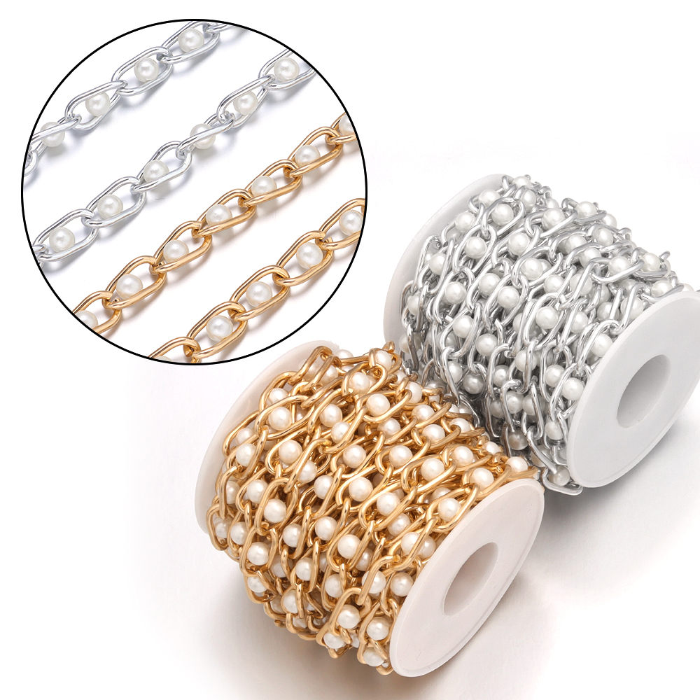 5Yards/Roll Beaded Chain Imita - Pearl Trim Chain avis et prix