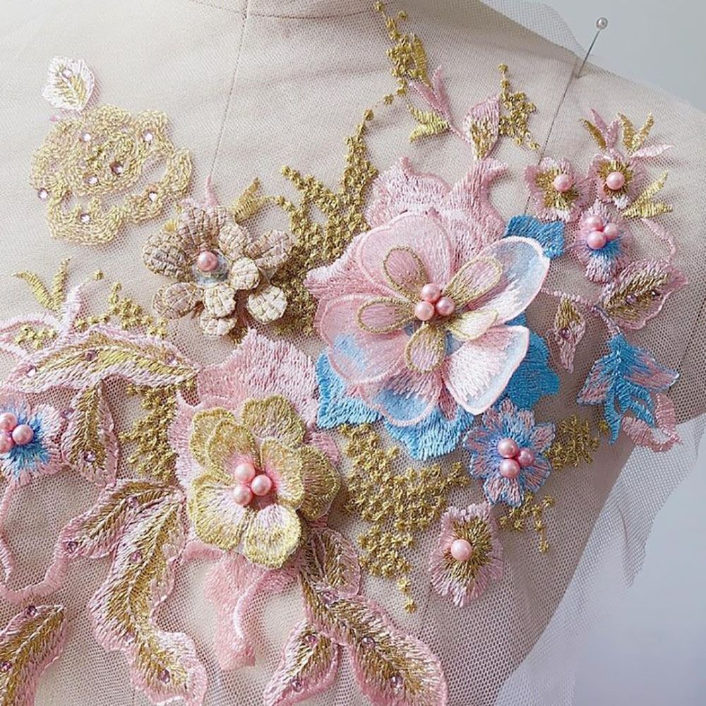 3D Flowers Beaded Lace Fabrics - Applique Patch Flower avis et prix