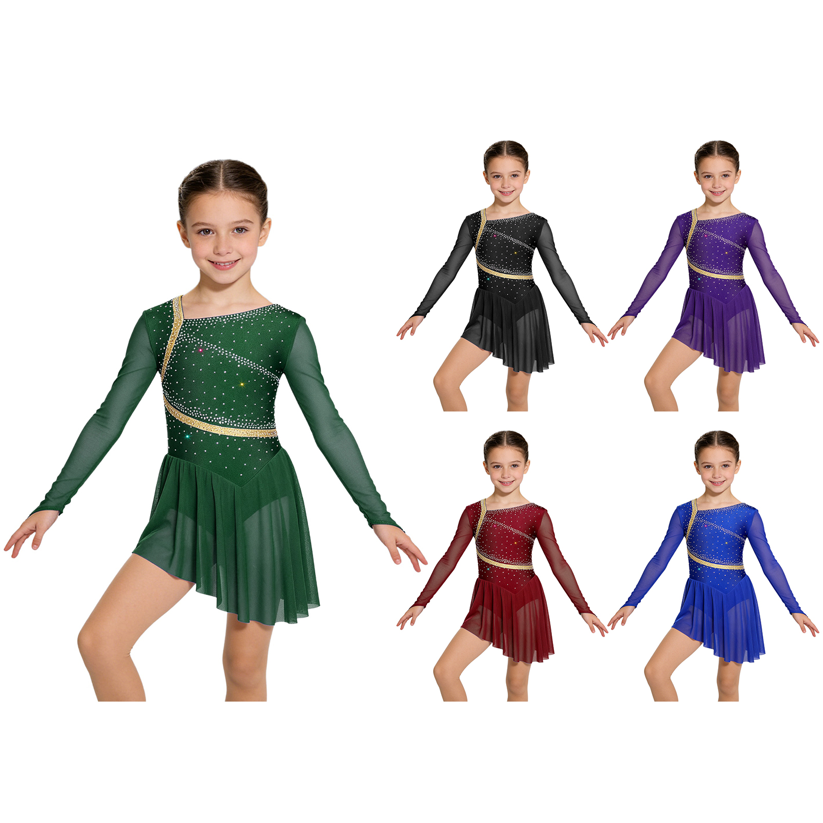 Kids Girls Figure Skating Lyri - Rhinestone Banding Trim avis et prix