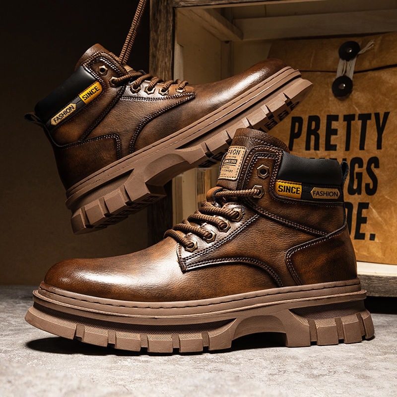 Vintage Men Platform Ankle Boo - Guipure Lace Panel avis et prix