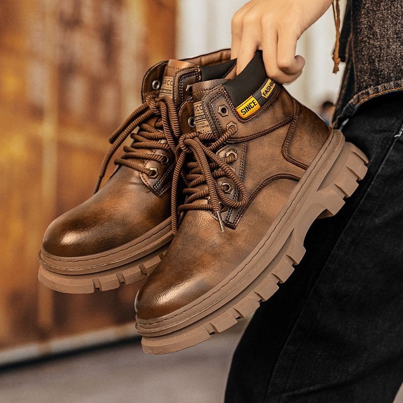 Vintage Men Platform Ankle Boo - Guipure Lace Panel avis et prix