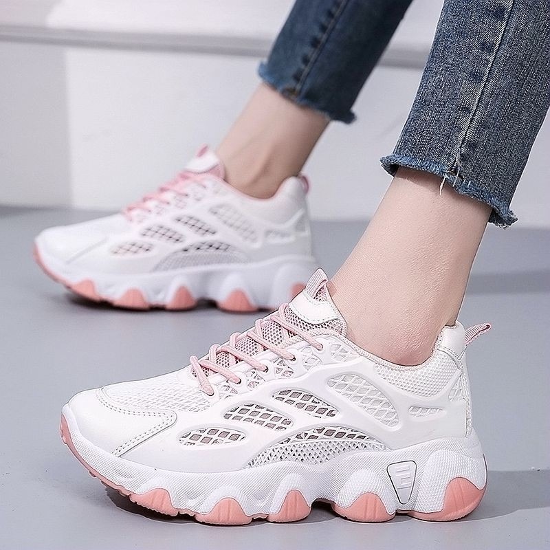 Breathable Mesh Chunky Sneaker - Guipure Lace Panel avis et prix