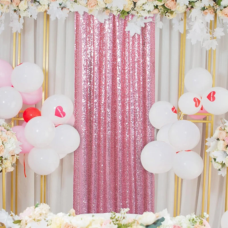 1PC Pink Sequin Backdrop Curta - Sequin Fabric Panel avis et prix