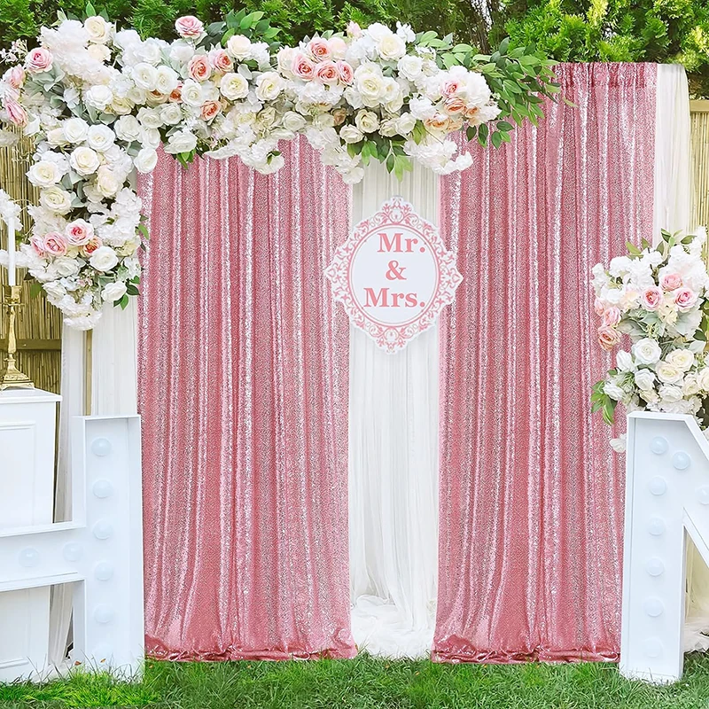 1PC Pink Sequin Backdrop Curta - Sequin Fabric Panel avis et prix