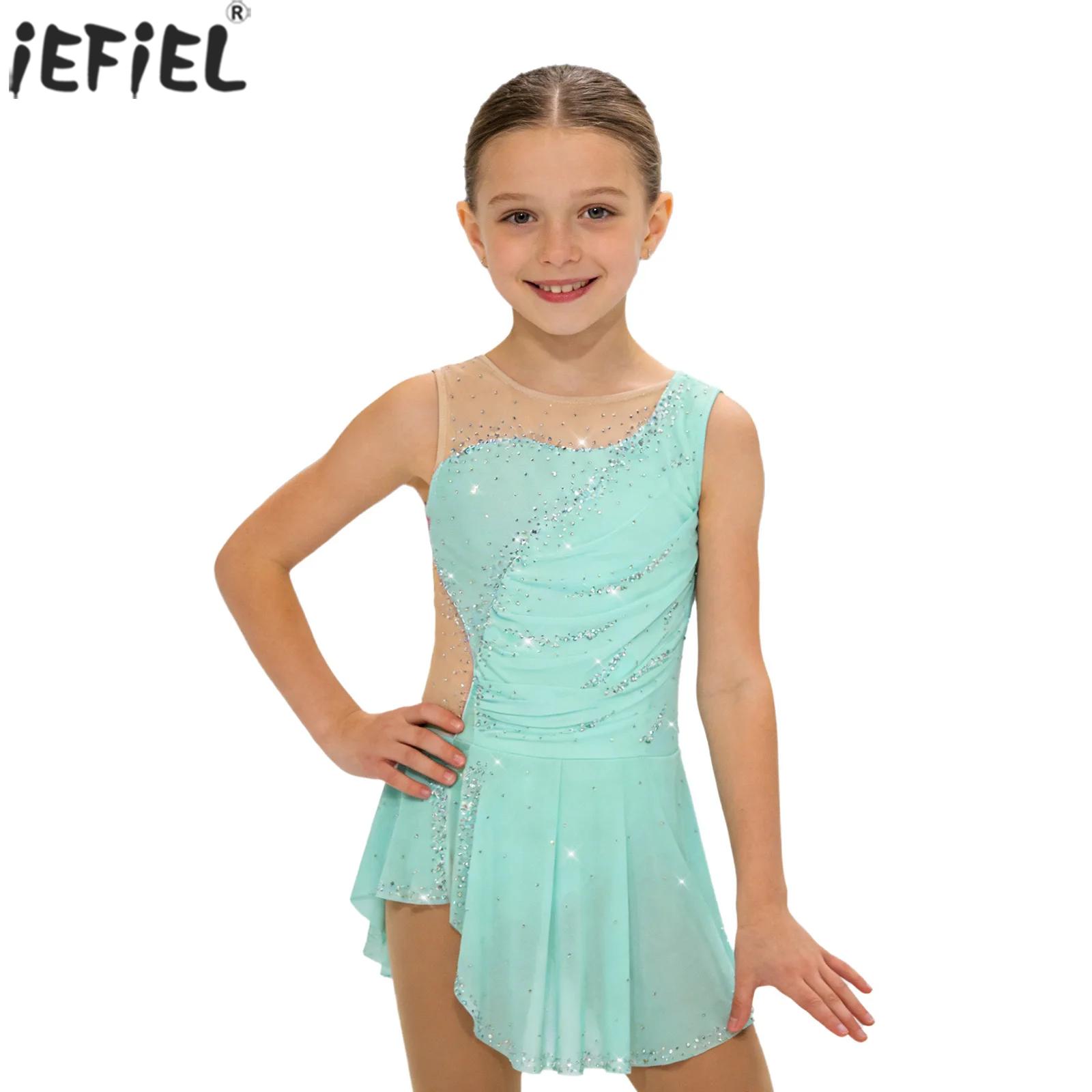 Kids Girls Figure Ice Skating  - Rhinestone Banding Trim avis et prix