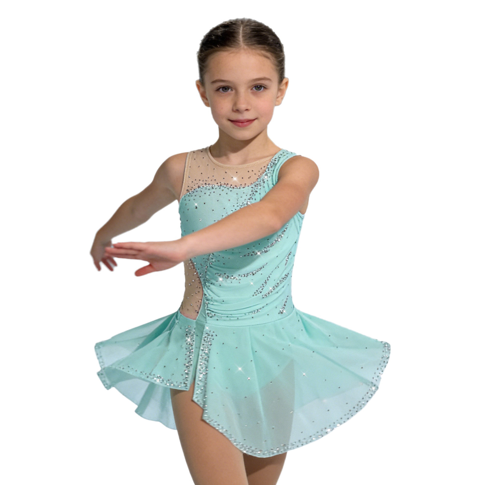 Kids Girls Figure Ice Skating  - Rhinestone Banding Trim avis et prix