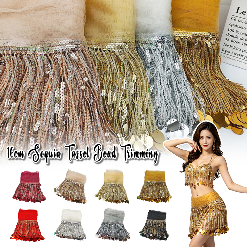 10 Yards Sequins Tassel Lace T - Tassel Fringe Trim avis et prix