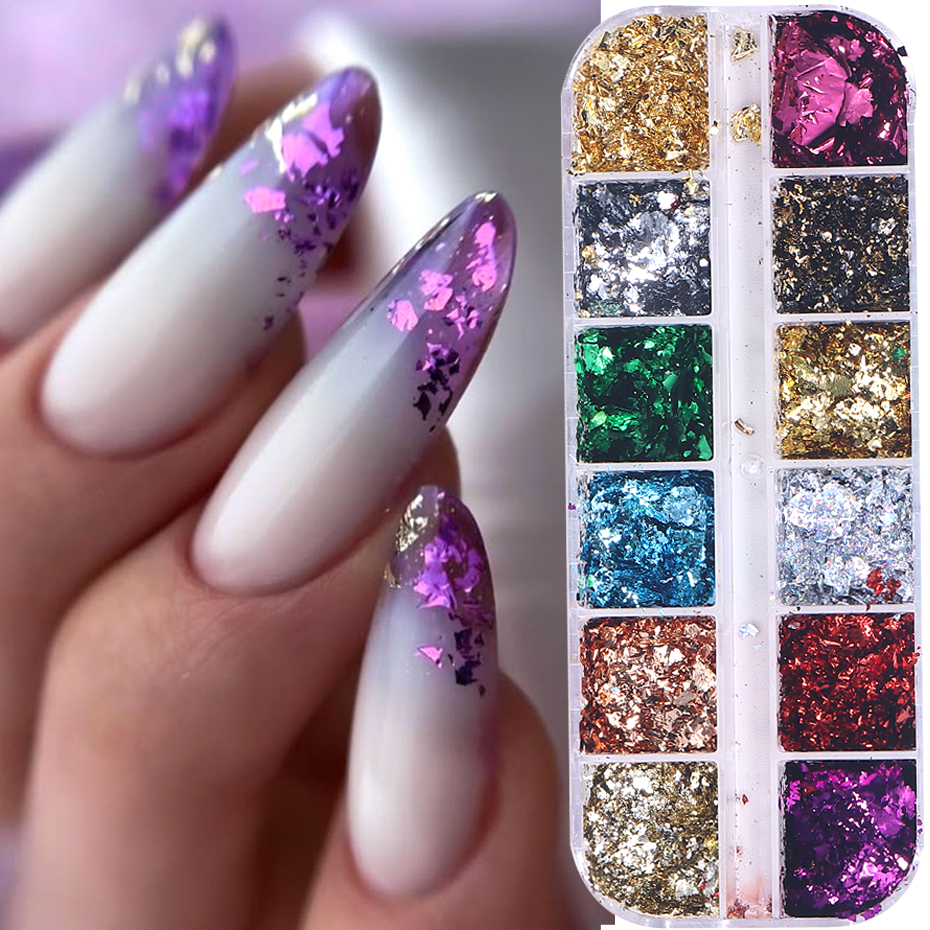 12 Grids Golden Foils Nails Gl - Glitter Vinyl Roll avis et prix