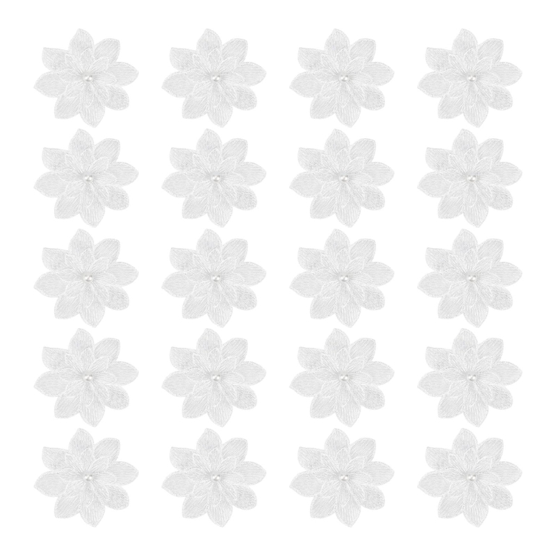 20Pack Decorative White Flower - Applique Patch Flower avis et prix