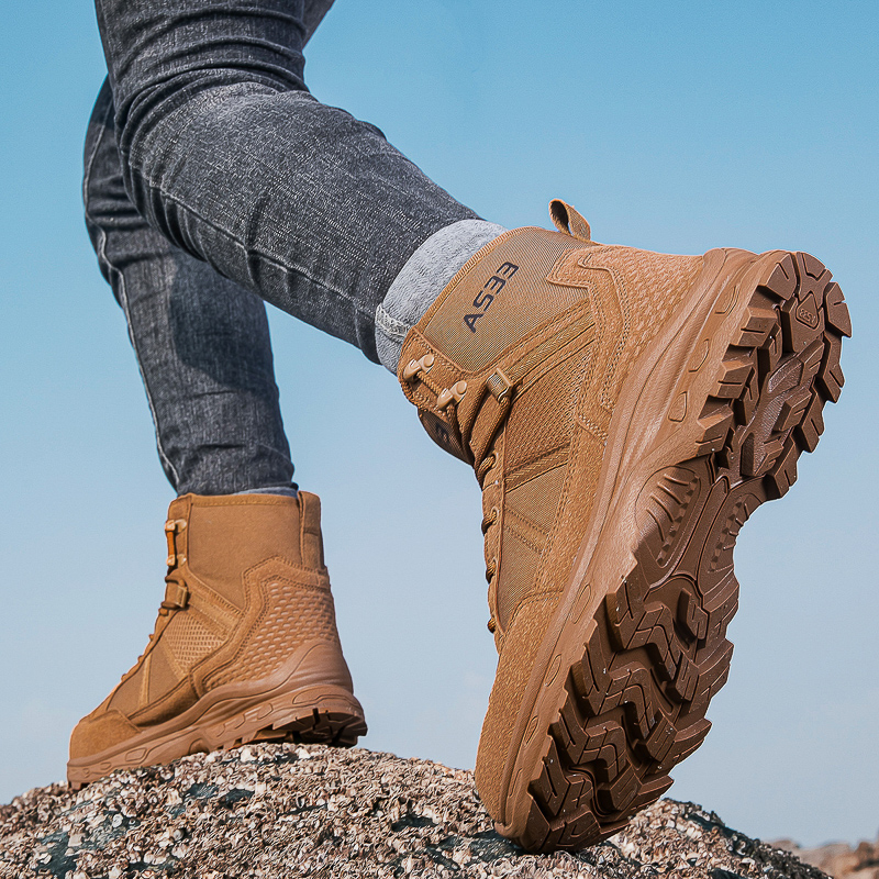 Men's Military Tactical Boots  - Guipure Lace Panel avis et prix