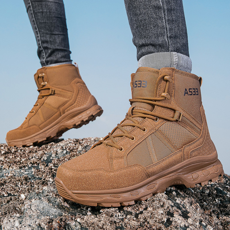 Men's Military Tactical Boots  - Guipure Lace Panel avis et prix