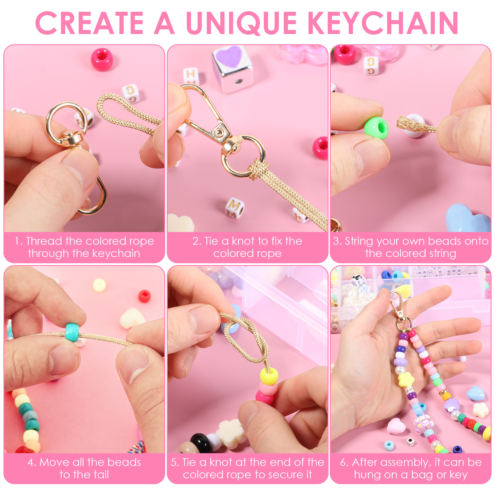 421PCS Beaded Keychain Making  - Embellishment Crafts avis et prix