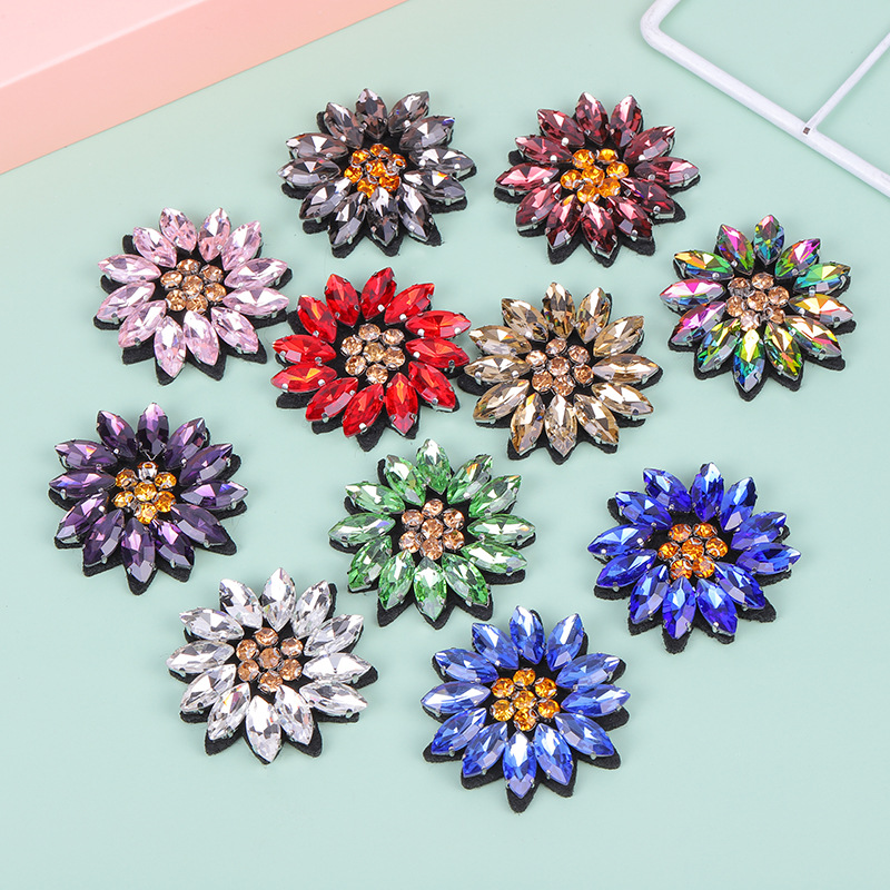 5PCS Sequined crystal beaded f - Applique Patch Flower avis et prix