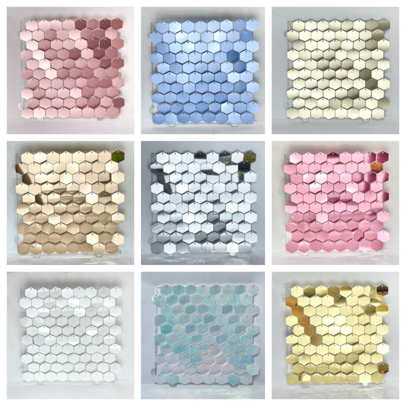 1pc Hexagon Sequin Backdrop Pa - Sequin Fabric Panel avis et prix