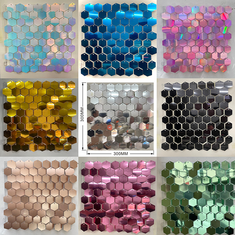 1pc Hexagon Sequin Backdrop Pa - Sequin Fabric Panel avis et prix