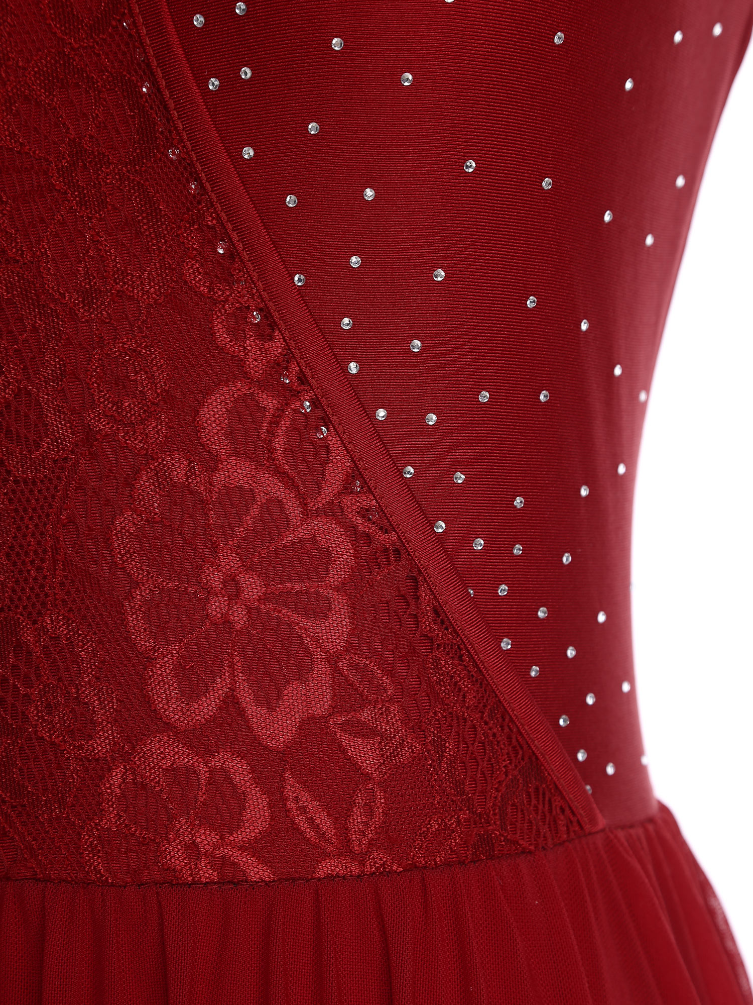Women Lyrical Dance Dress Flor - Rhinestone Banding Trim avis et prix