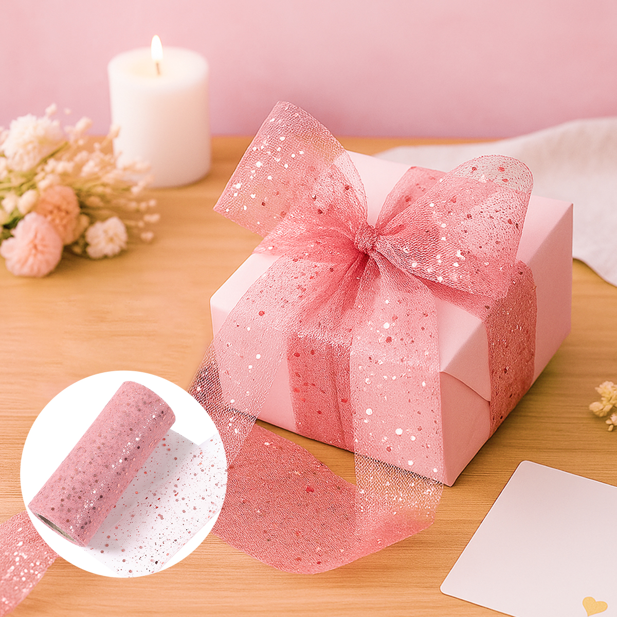 Glitter Tulle Rolls Birthday P - Organza Ribbon Spool avis et prix