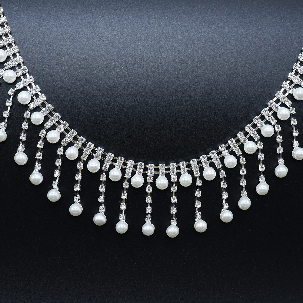 Crystal Rhinestone Pearl Trim  - Pearl Trim Chain avis et prix