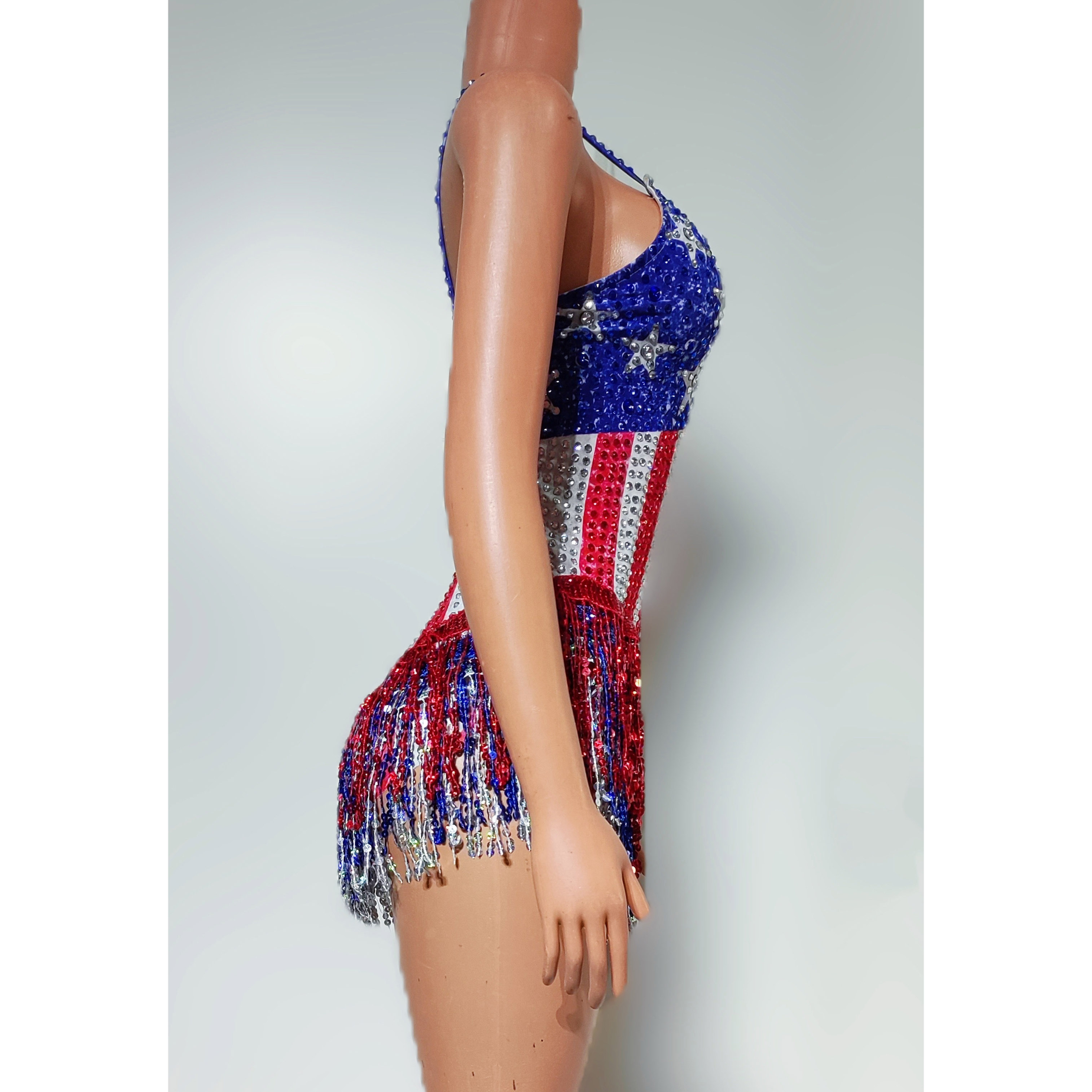 Dance Singer Costume Bar Night - Rhinestone Banding Trim avis et prix