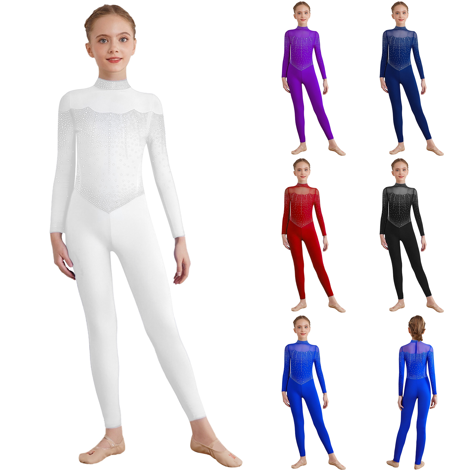 6-16Y Girls Figure Skating Dan - Rhinestone Banding Trim avis et prix