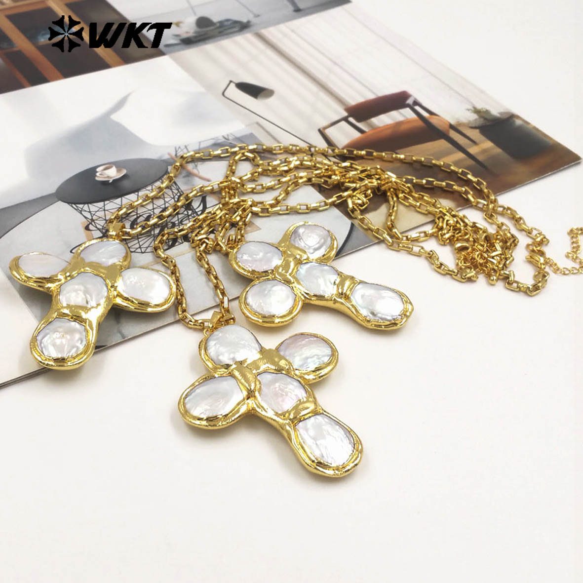 WT-JN349 Newest Design Natural - Pearl Trim Chain avis et prix
