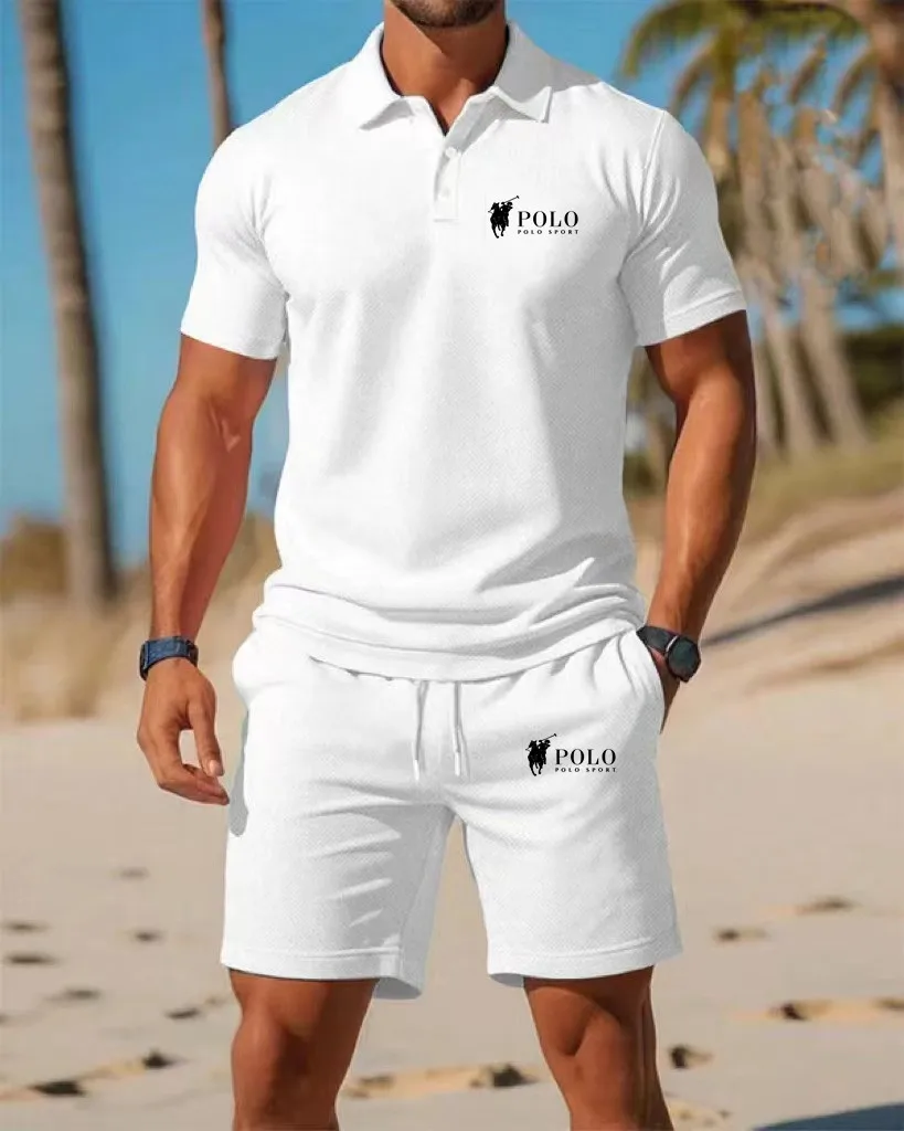 Men's Polo Shirt Set Summer Qu - Embellish Knit avis et prix
