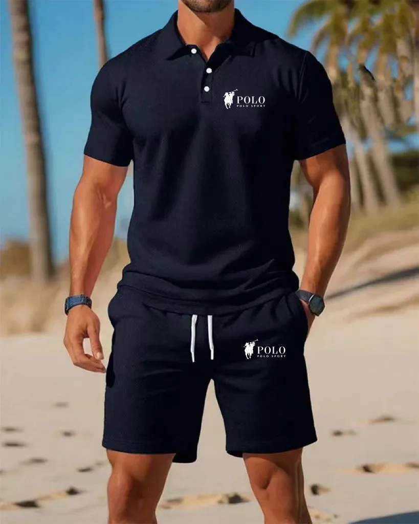 Men's Polo Shirt Set Summer Qu - Embellish Knit avis et prix