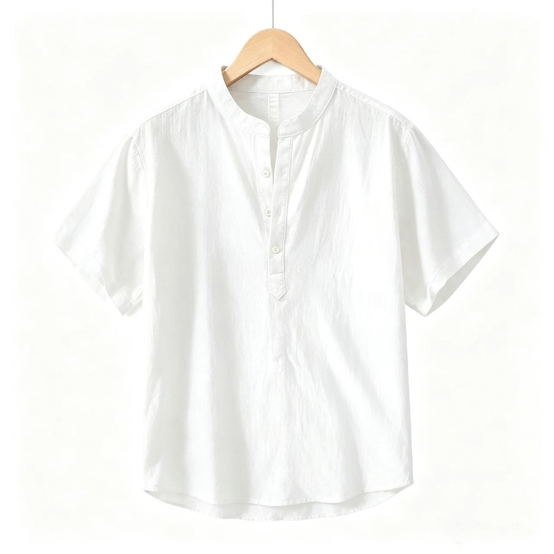 Men Cotton Linen Short-Sleeve  - Embellish Knit avis et prix