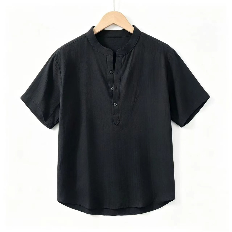 Men Cotton Linen Short-Sleeve  - Embellish Knit avis et prix