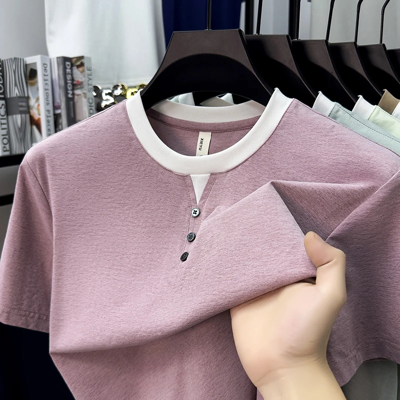 Mens Short Sleeve Henley Neck  - Embellish Knit avis et prix