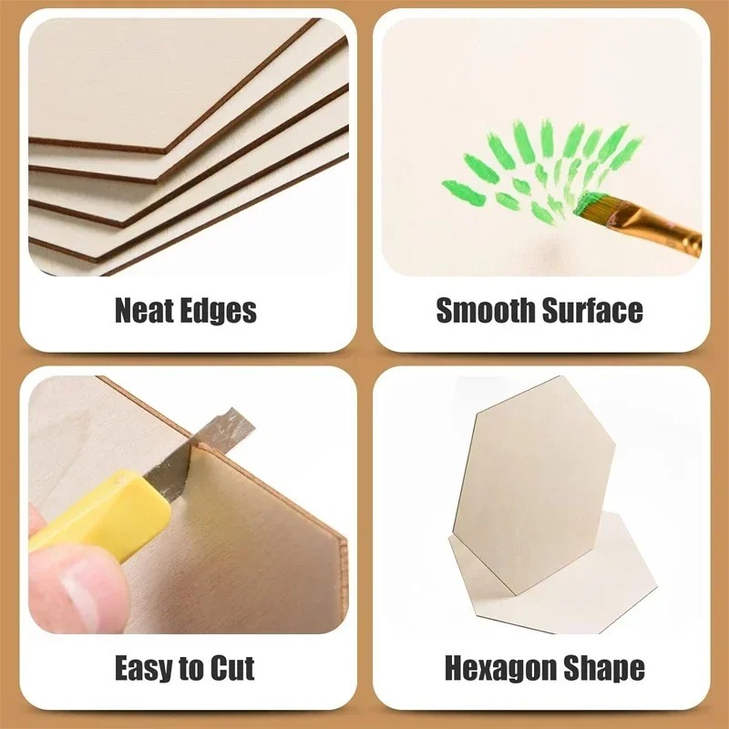 10-120mm Wooden Hexagon Blank  - Embellish Craft avis et prix