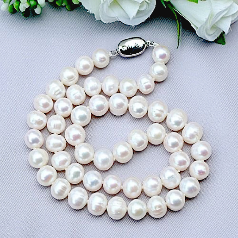 8-9mm Natural Freshwater Pearl - Pearl Trim Chain avis et prix