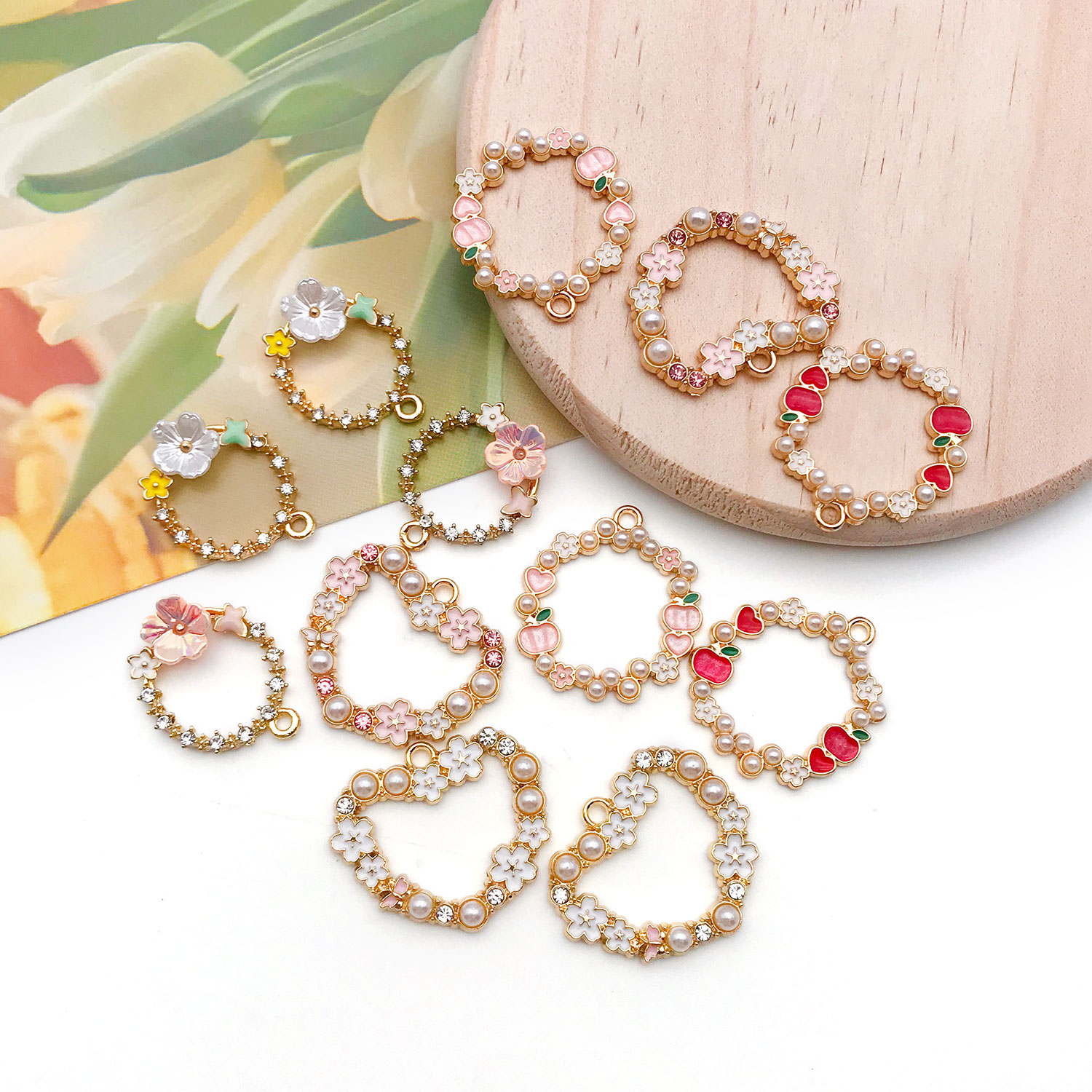 6/12pcs Enamel Openwork Charm  - Embellishment Crafts avis et prix